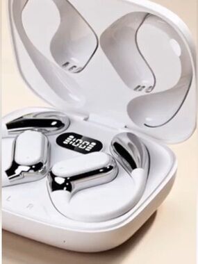 Open Ear Bluetooth 5.4 Translating Earbuds, 60H Playtime, Waterproof - White